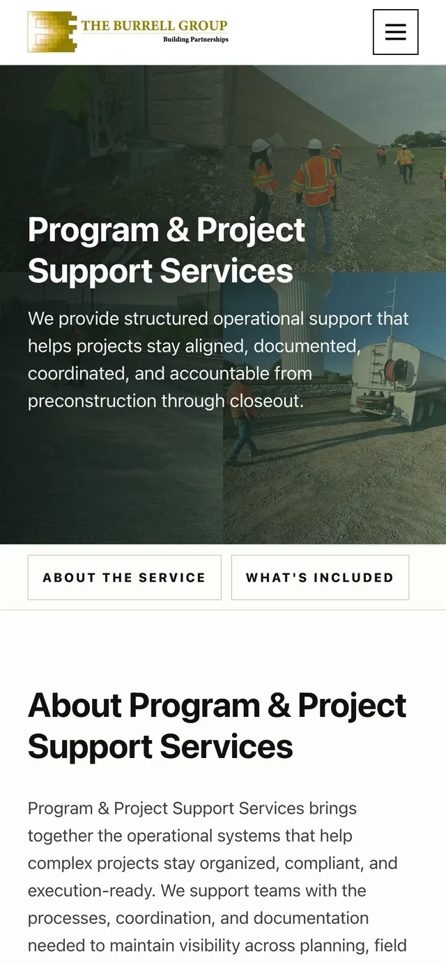 A service page on a phone