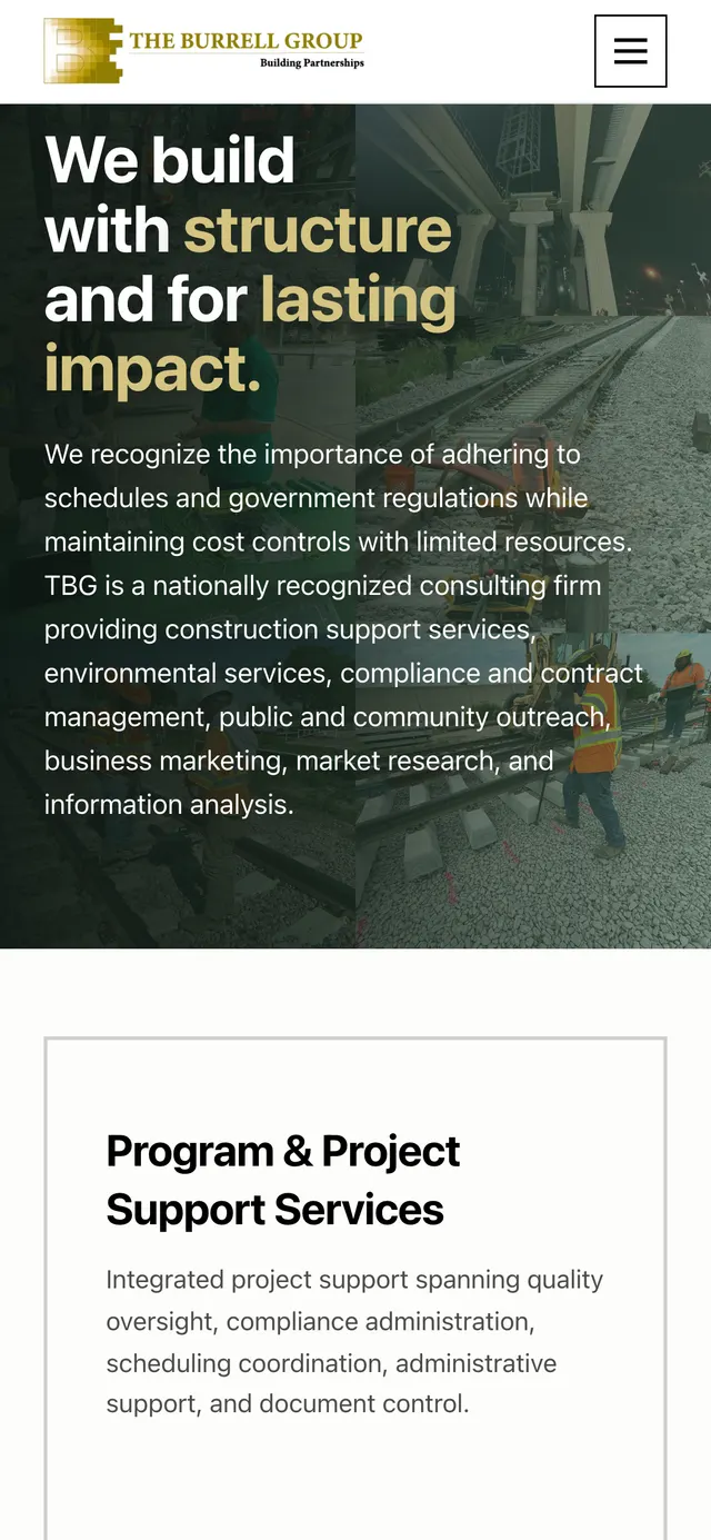 What We Do page on a phone